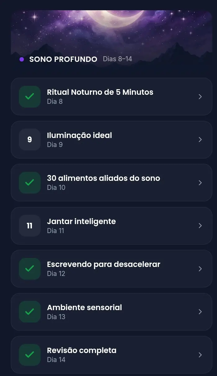 Fase 2 · Sono profundo — dias 8 a 14 do Biohacking do Sono